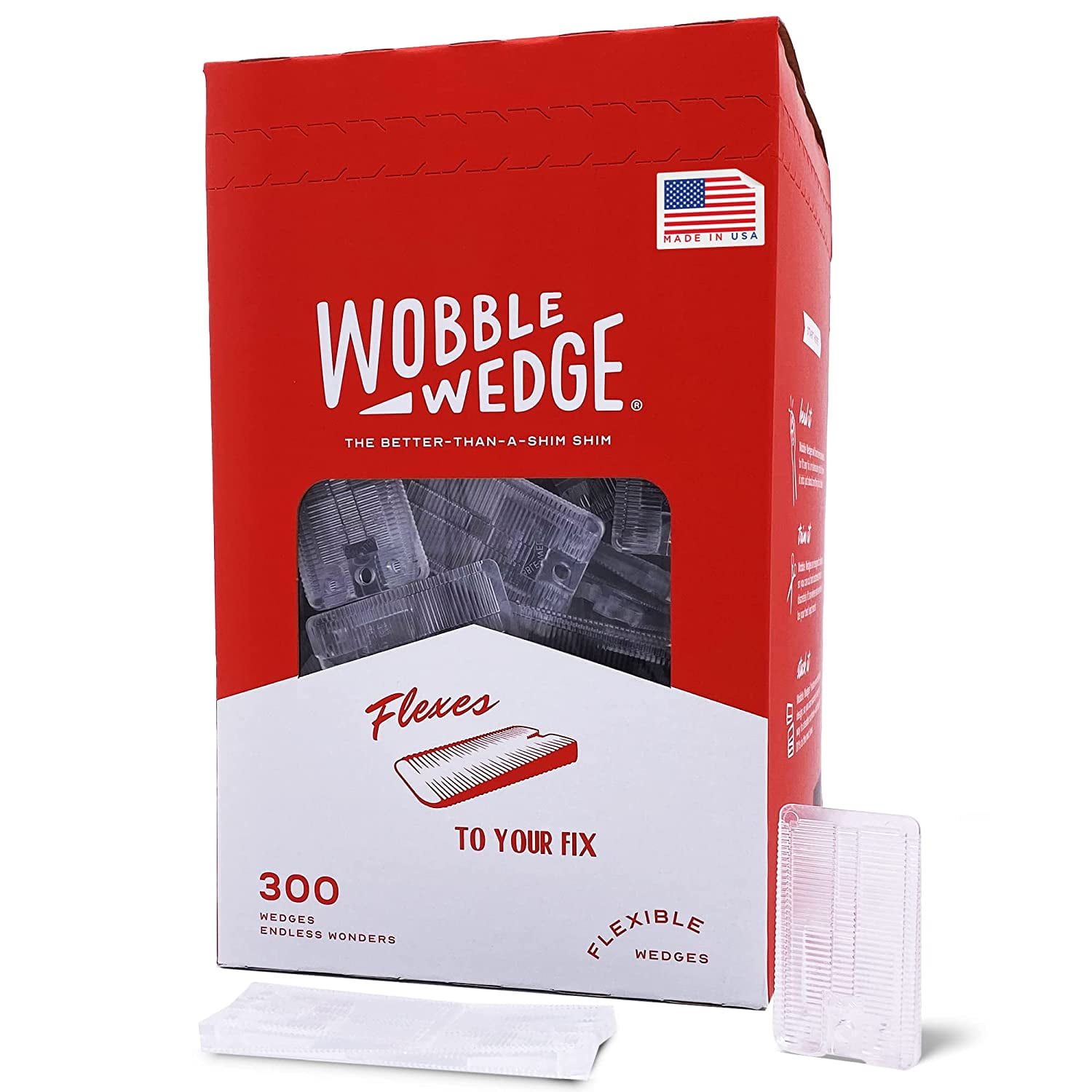 Wobble Wedges Flexible Plastic Shims 30 Pack MADE IN USA Multi