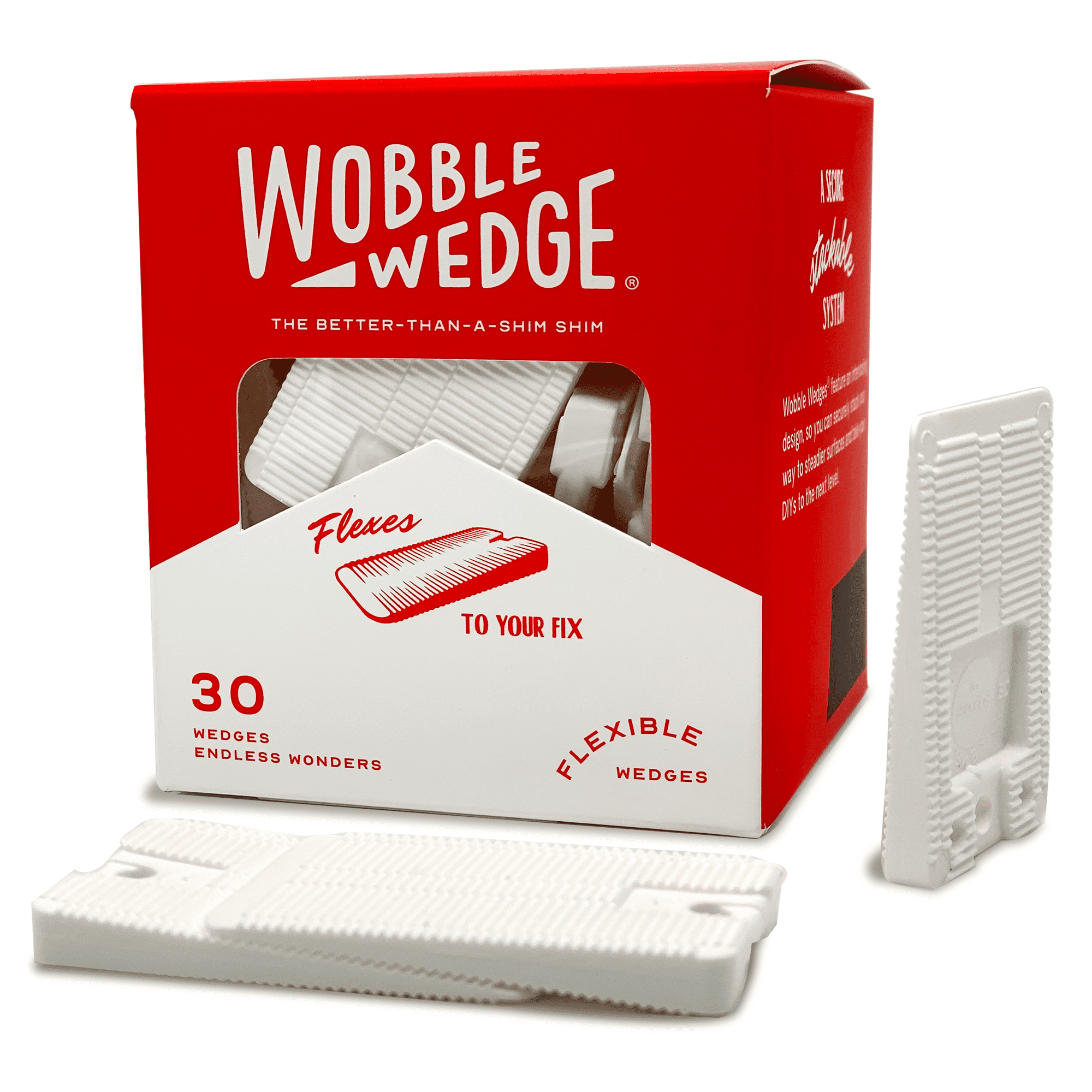 Wobble Wedges Flexible Plastic Shims, 30 Pack MultiPurpose Shim Wedges for Home Improvement