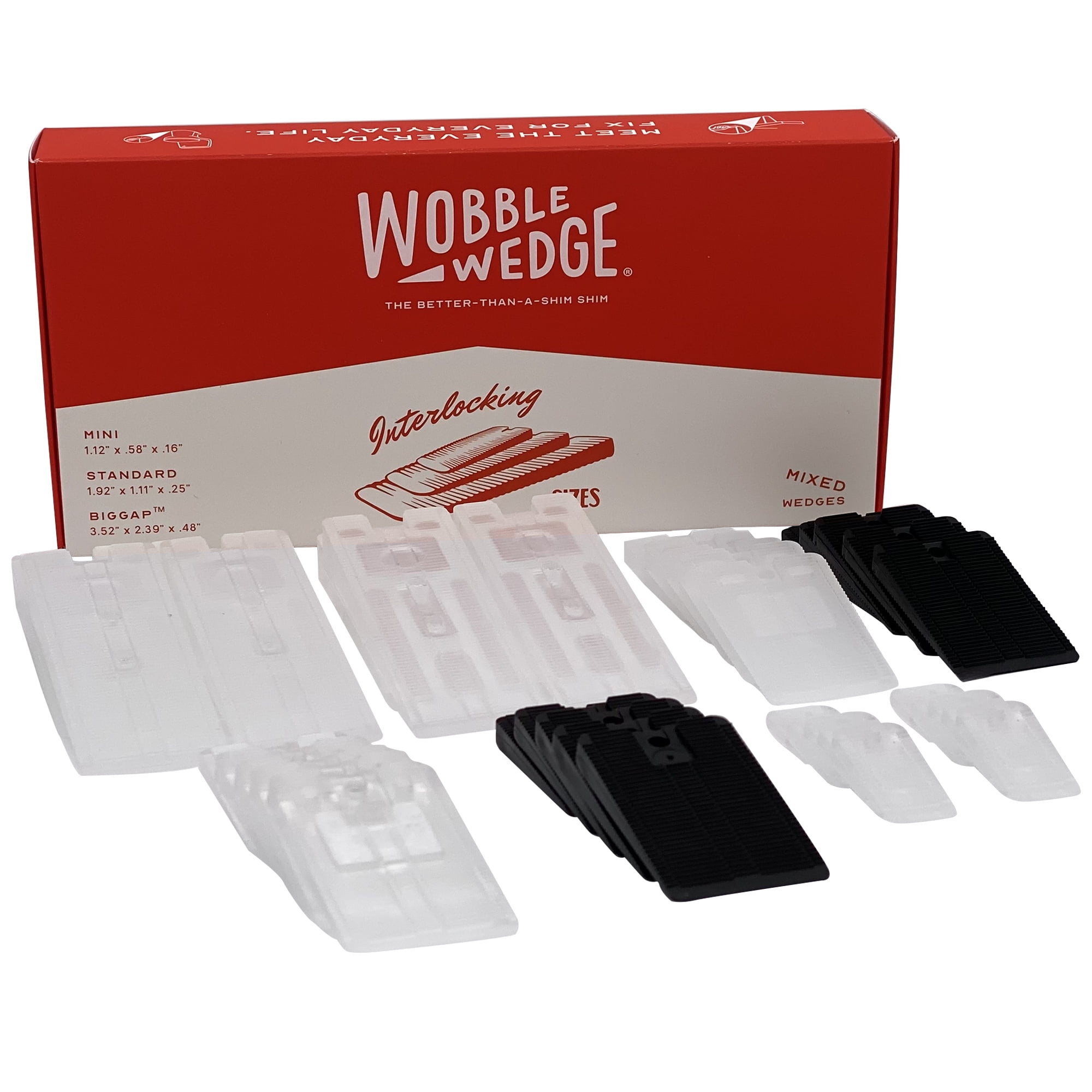 Wobble Wedges ShopShim Kit 37Pieces Variety Pack w/ Rigid and Flexible Shims, BigGap, & Mini