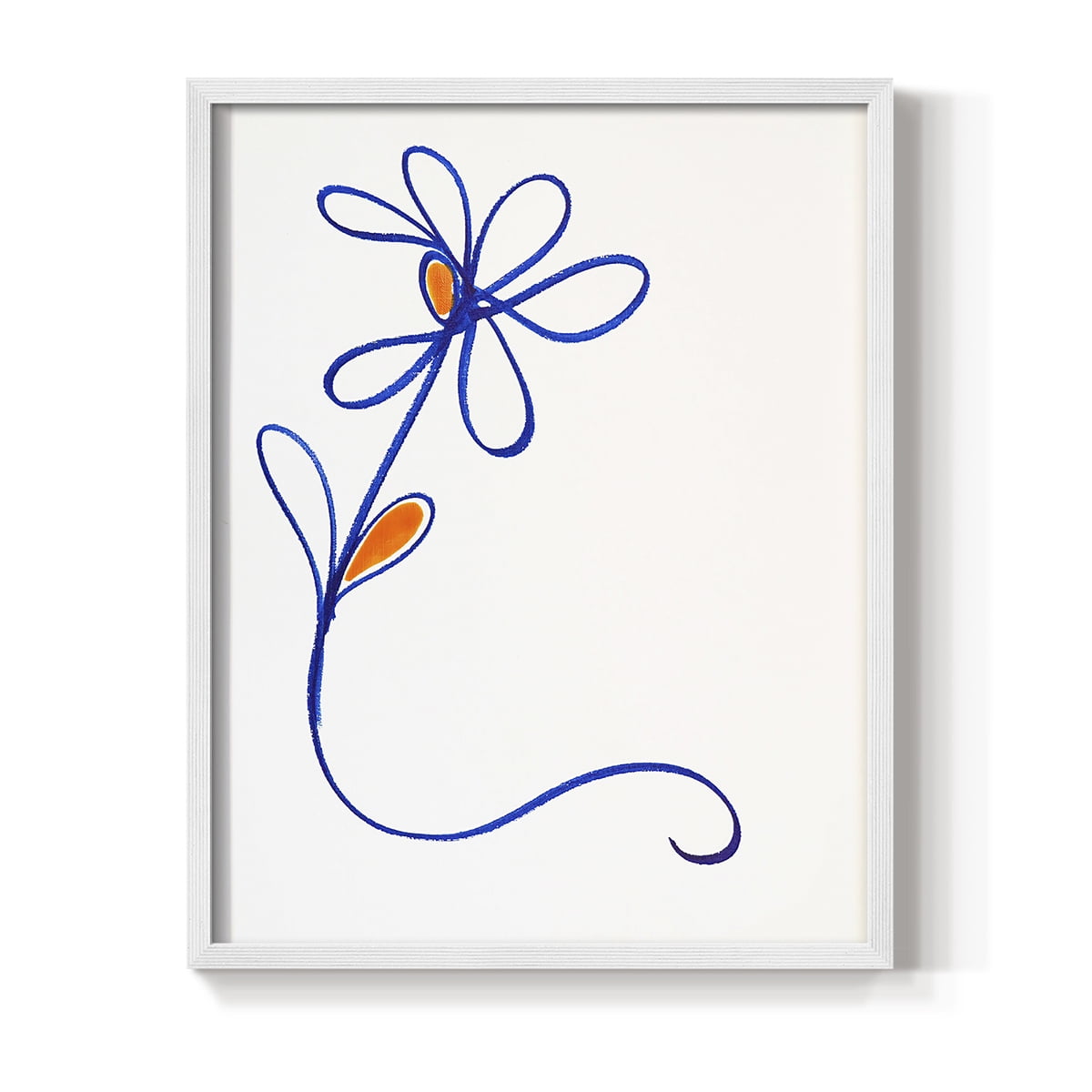Wobbly Blooms I Framed Print - Solid Wood in Single Picture Frame Solid Wood 2 Framed Print