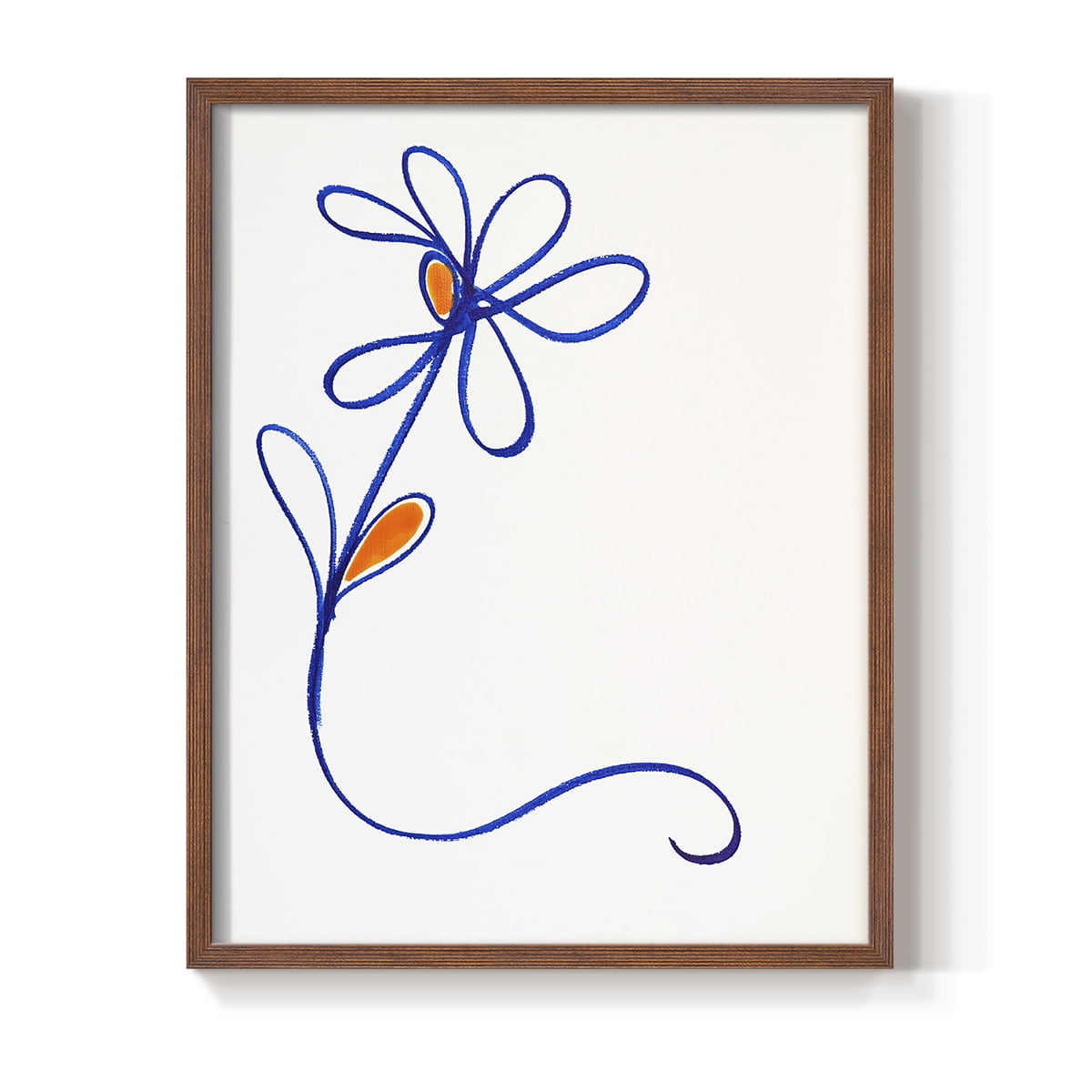 Wobbly Blooms I Framed Print - Solid Wood in Single Picture Frame Solid Wood 2 Framed Print