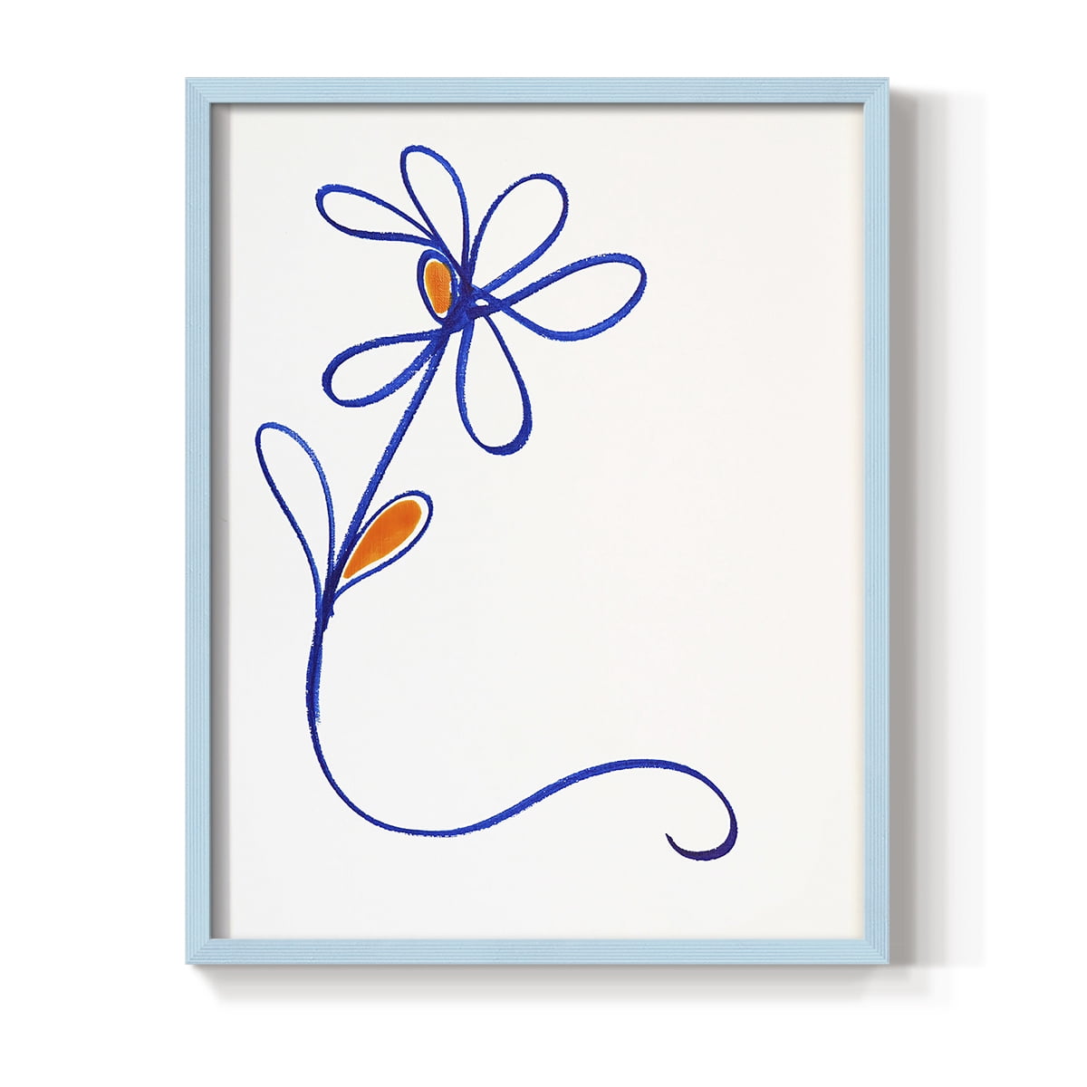 Wobbly Blooms I Framed Print - Solid Wood in Single Picture Frame Solid Wood 2 Framed Print