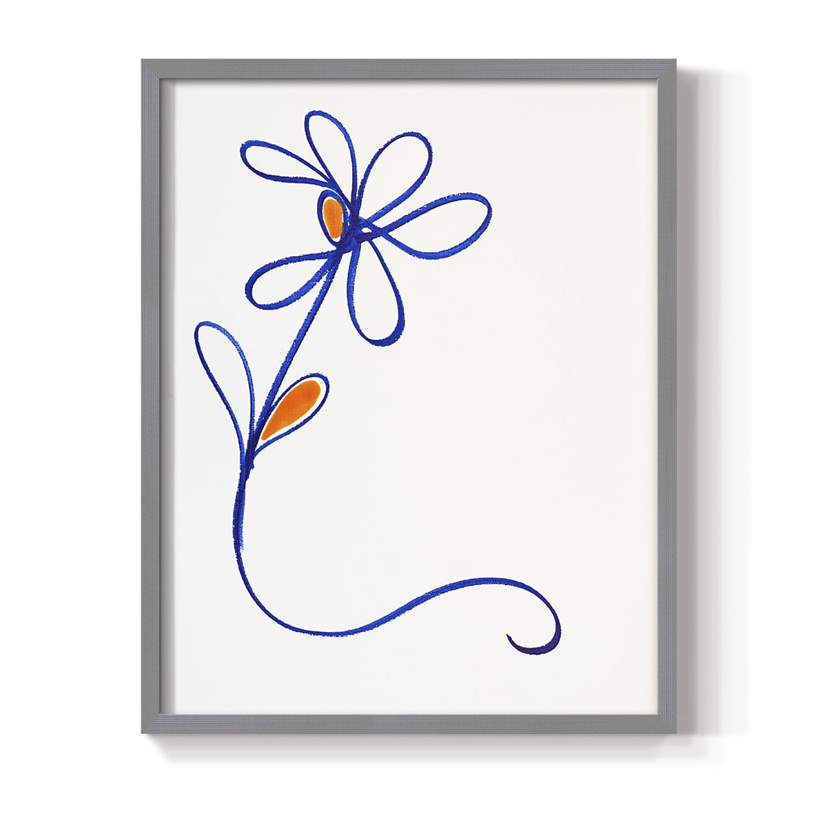 Wobbly Blooms I Framed Print - Solid Wood in Single Picture Frame Solid Wood 2 Framed Print