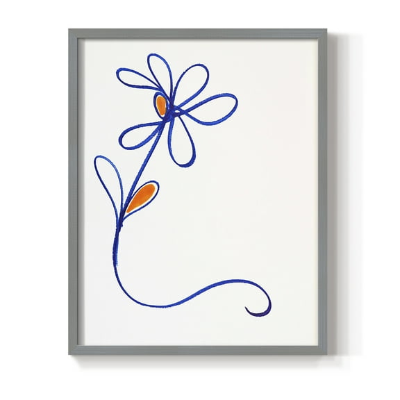 Wobbly Blooms I Framed Print - Solid Wood in Single Picture Frame Solid Wood 2 Framed Print