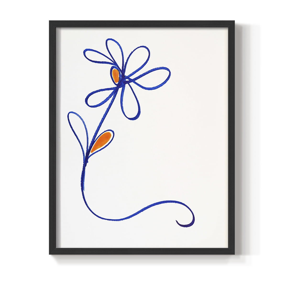 Wobbly Blooms I Framed Print - Solid Wood in Single Picture Frame Solid Wood 2 Framed Print