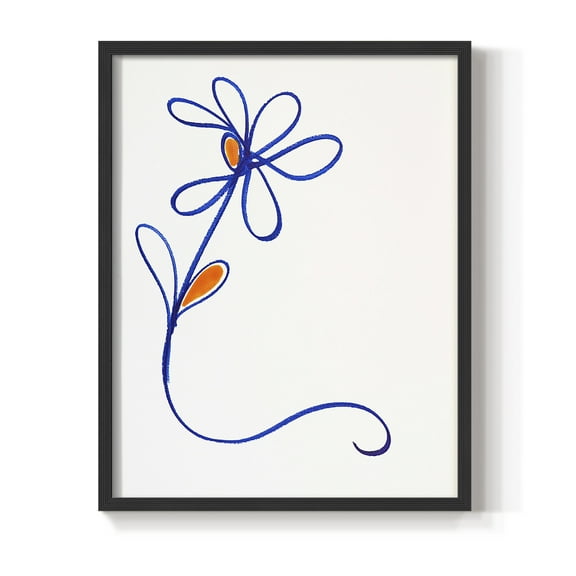 Wobbly Blooms I Framed Print - Solid Wood in Single Picture Frame Solid Wood 2 Framed Print