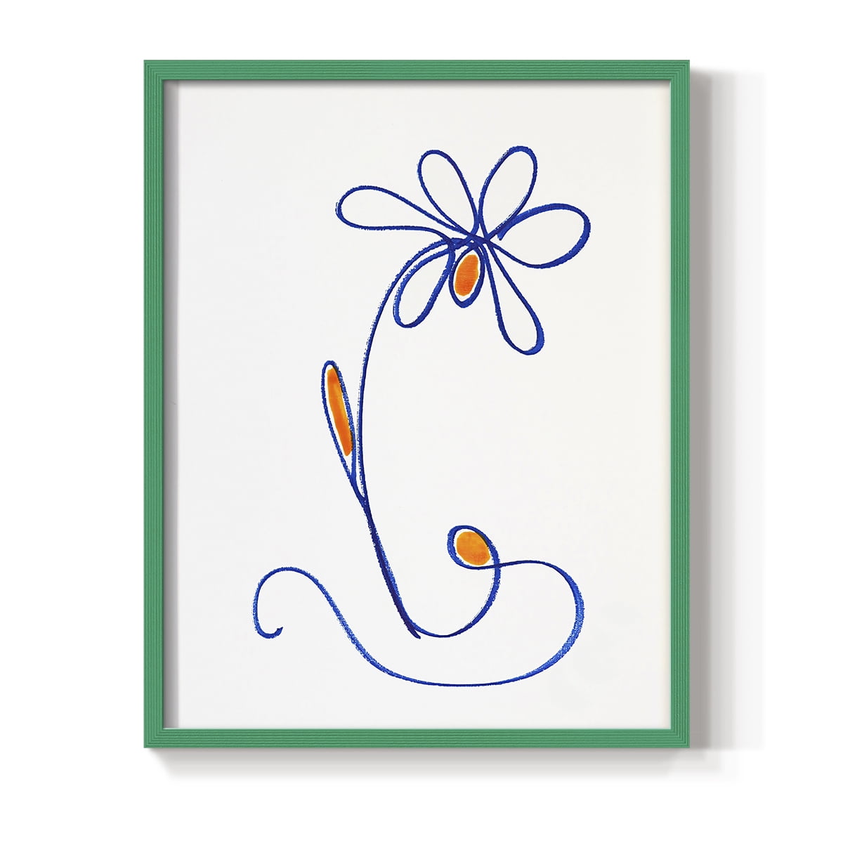 Wobbly Blooms II Framed Print - Solid Wood in Single Picture Frame Solid Wood 2 Framed Print