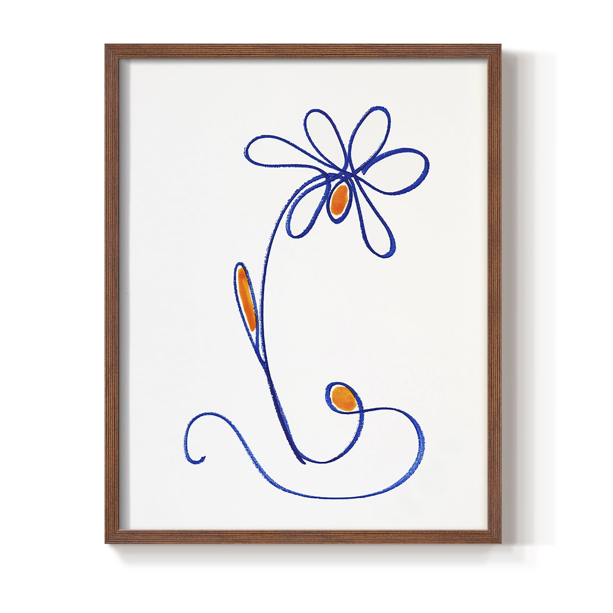 Wobbly Blooms II Framed Print - Solid Wood in Single Picture Frame Solid Wood 2 Framed Print