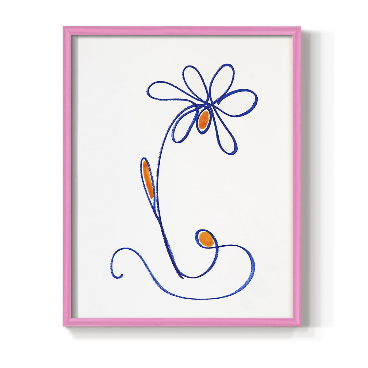 Wobbly Blooms II Framed Print - Solid Wood in Single Picture Frame Solid Wood 2 Framed Print