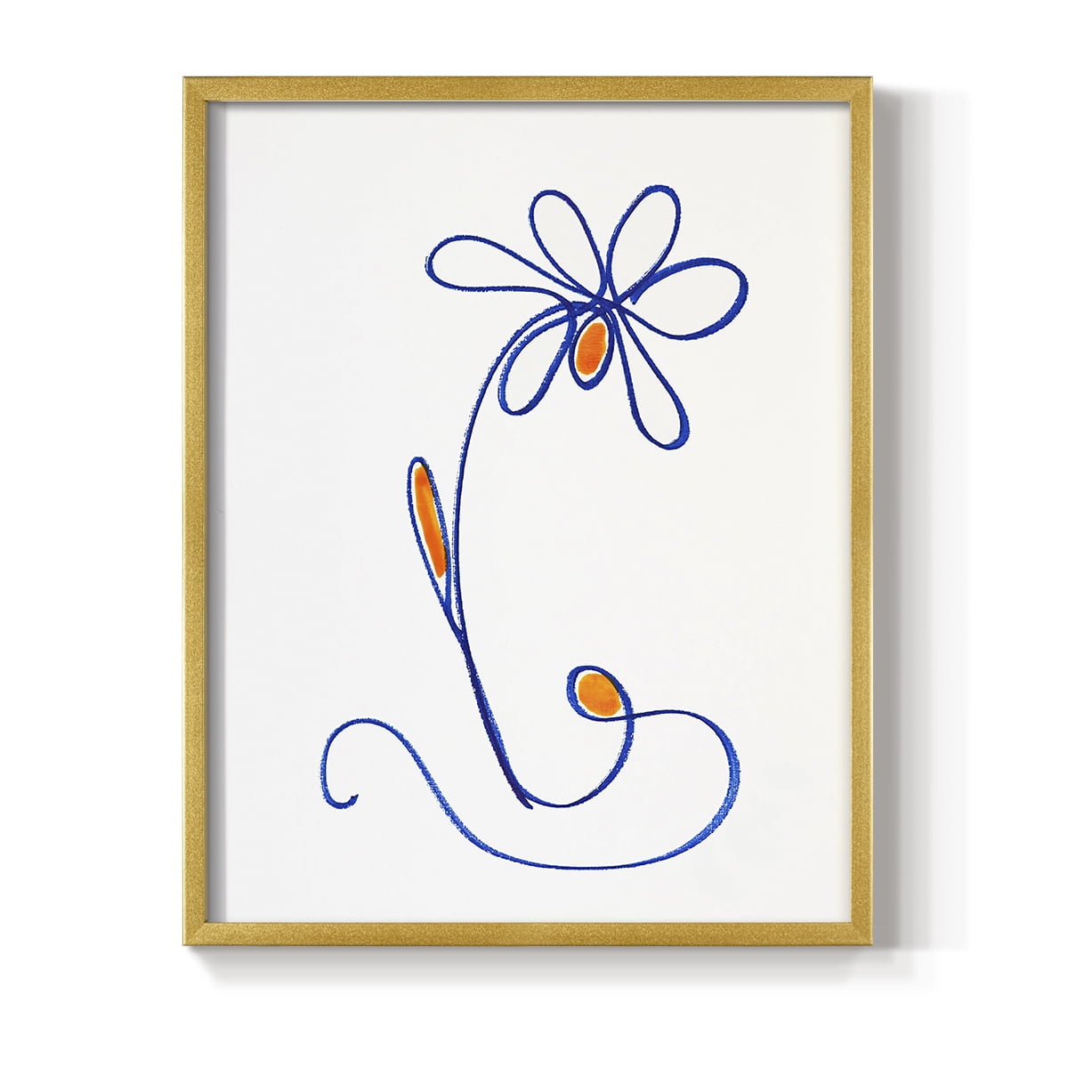 Wobbly Blooms II Framed Print - Solid Wood in Single Picture Frame Solid Wood 2 Framed Print