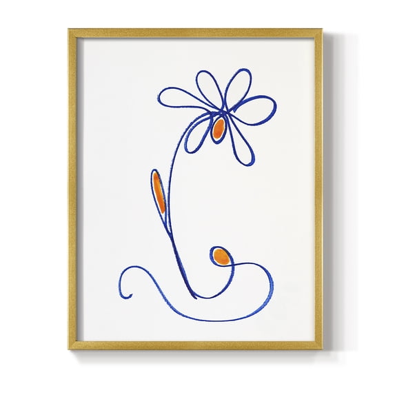 Wobbly Blooms II Framed Print - Solid Wood in Single Picture Frame Solid Wood 2 Framed Print