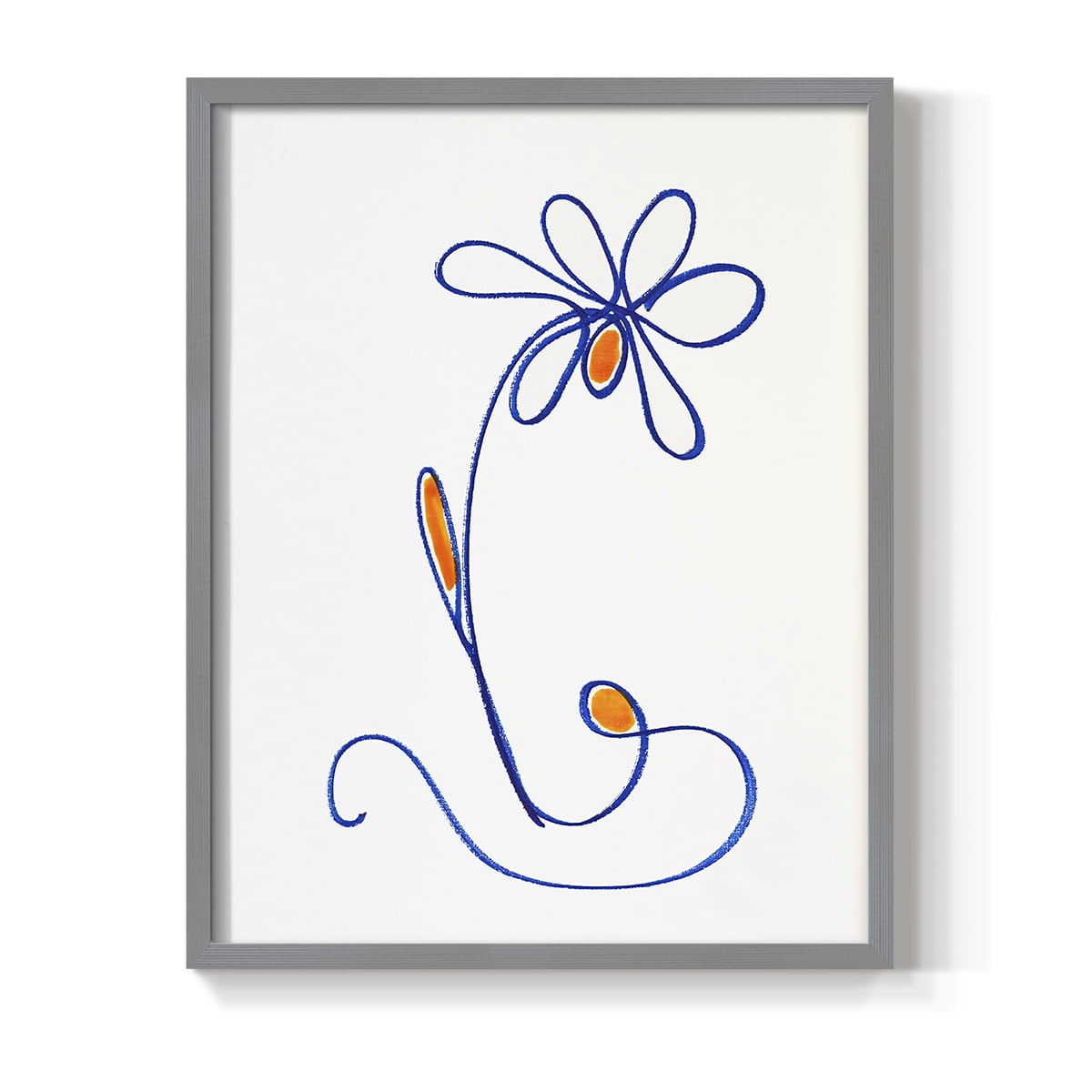 Wobbly Blooms II Framed Print - Solid Wood in Single Picture Frame Solid Wood 2 Framed Print