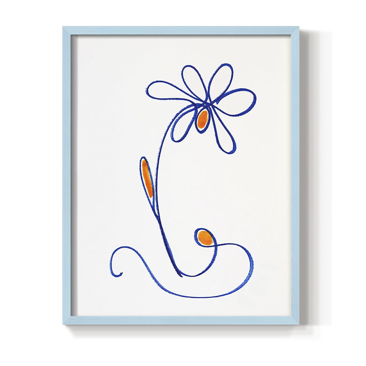 Wobbly Blooms II Framed Print - Solid Wood in Single Picture Frame Solid Wood 2 Framed Print