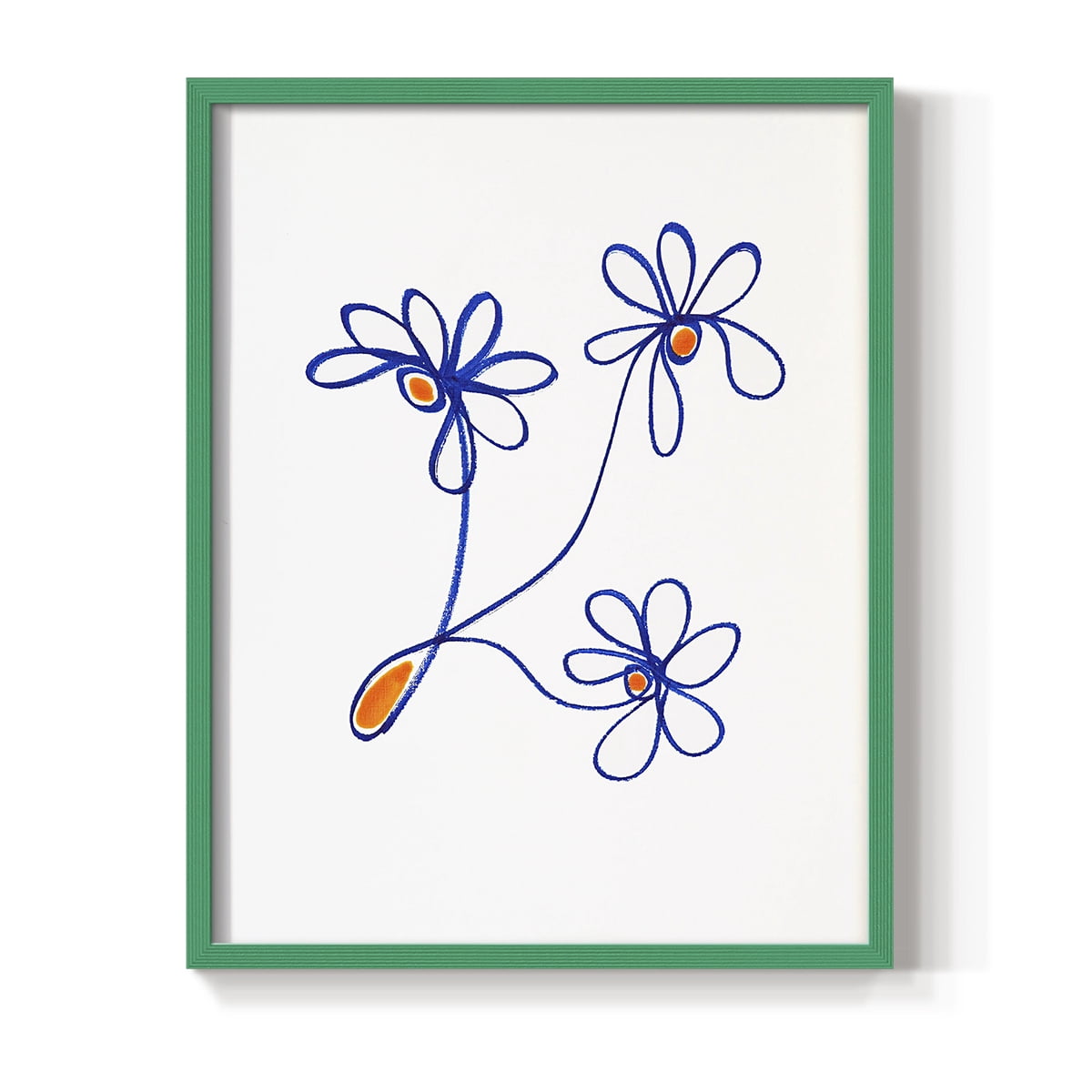 Wobbly Blooms III Framed Print - Solid Wood in Single Picture Frame Solid Wood 2 Framed Print