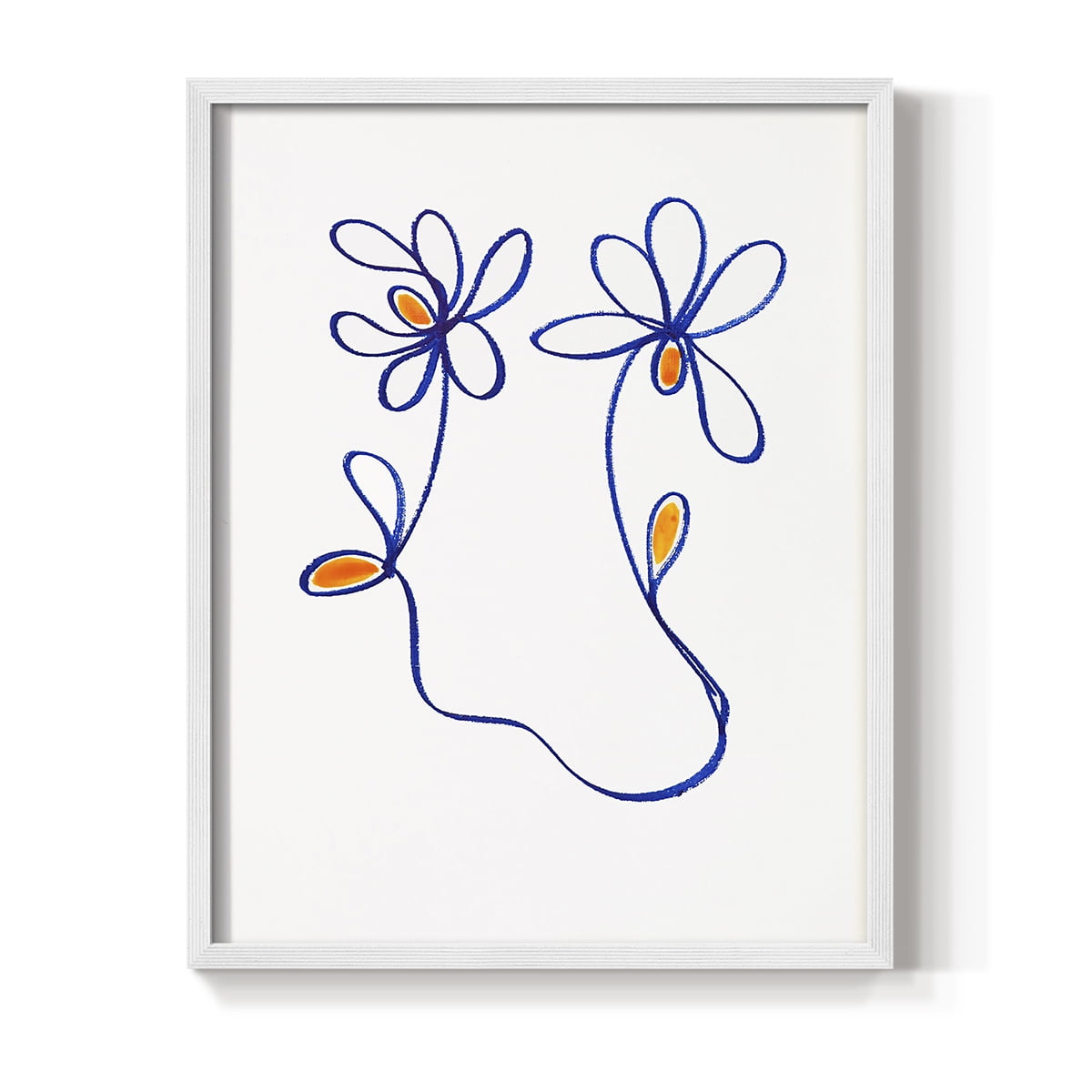 Wobbly Blooms IV Framed Print - Solid Wood in Single Picture Frame Solid Wood 2 Framed Print
