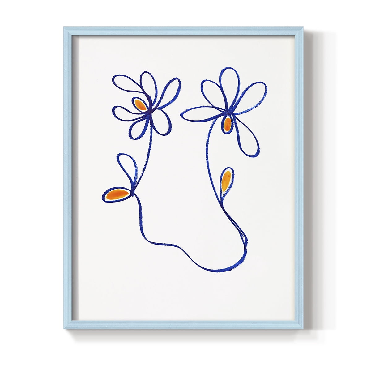Wobbly Blooms IV Framed Print - Solid Wood in Single Picture Frame Solid Wood 2 Framed Print