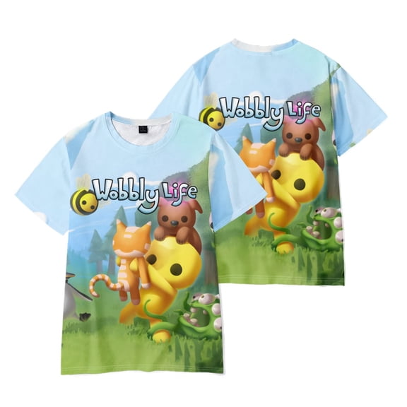 Wobbly Life Role-Playing Shirts 3D Printed Short Sleeved Shirts for Teenagers Wobbly Life T-Shirts