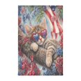 thumbnail image 1 of Wobogo 4th Of July Cat Kitchen Towel 6 Piece Large Cotton Dishcloth Premium Absorbency Set with Hanging Loop, 1 of 7