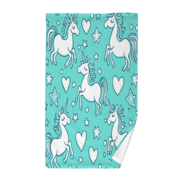 Wobogo A Pattern with Cute Cartoon Unicorns Face Towel Soft Breathable Cotton Towel Set for Bathroom Kitchen Hotel Spa Gift Decor