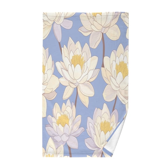 Wobogo A Seamless Pattern Of Water Lilies Face Towel Soft Breathable Cotton Towel Set for Bathroom Kitchen Hotel Spa Gift Decor