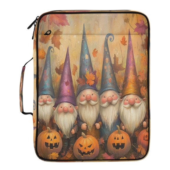 Wobogo Accordion File Folder with Zipper Expanding File Organizer 7 Pockets A4 Binder Case Nylon,Dwarf Pumpkin Figure
