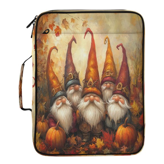 Wobogo Accordion File Folder with Zipper Expanding File Organizer 7 Pockets A4 Binder Case Nylon,Dwarf Pumpkin Figures