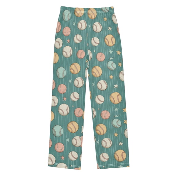 Wobogo Adorable Baseballs Long Pajama Pants Bottoms Soft Sleepwear with Pockets