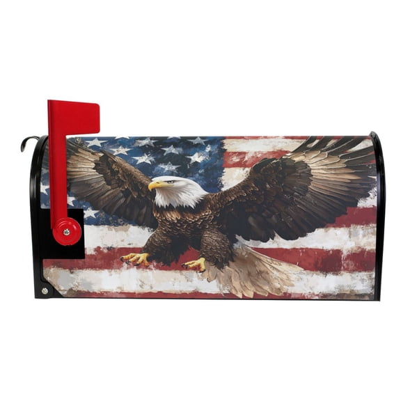 Wobogo American Patriotic Faith Mailbox Cover Magnetic for Garden Yard Home Decor Standard Size 25.4×20.78in