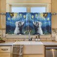 thumbnail image 1 of Wobogo American Shorthair Cat Kitchen Curtains 2 Piece Set Symmetrical Design Light Filtering Small Window Drapes Suitable for Bathroom Laundry Room and RV 57x24in, 1 of 9