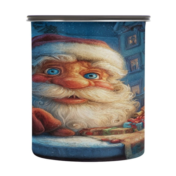 Wobogo Anime Santa Claus Food Storage Jars 304 Food Grade Stainless Steel Canisters With Vacuum Airtight Lids for Coffee Snacks Nuts Cereal 900ML