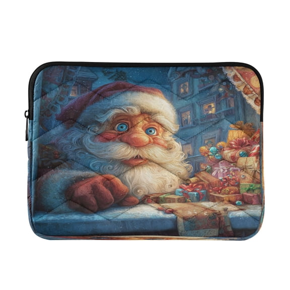 Wobogo Anime Santa Claus Laptop Sleeve 13.4 inch Lightweight Zipper Design Soft Padded Protection Against Scratches and Impacts