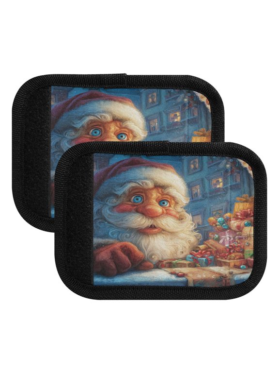 Wobogo Anime Santa Claus Luggage Handle Wrap 2Pcs Made of Neoprene is Soft and Flexible Suitable for Many Bags Shoulder Pads