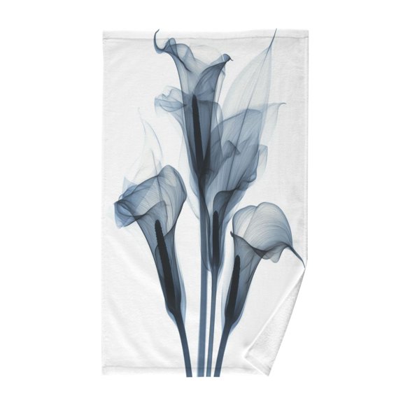 Wobogo Arum Lilies Face Towel Soft Breathable Cotton Towel Set for Bathroom Kitchen Hotel Spa Gift Decor