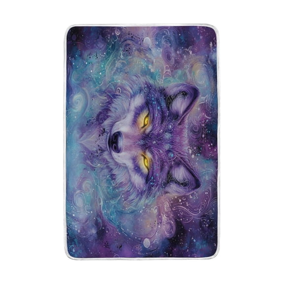 Wobogo Beautiful Fantasy Wolf Flannel Fleece Bed Blanket as Bedspread Coverlet Sofa Blankets (90x60in) Soft Lightweight Warm and Cozy