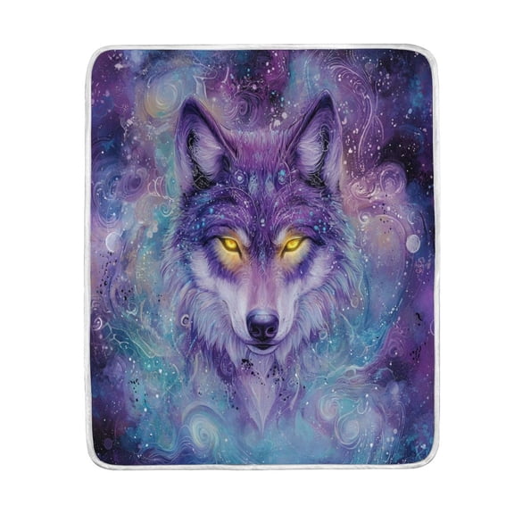 Wobogo Beautiful Fantasy Wolf Flannel Fleece Bed Blanket as Bedspread Coverlet Sofa blankets (80x60in) Soft Lightweight Warm and Cozy
