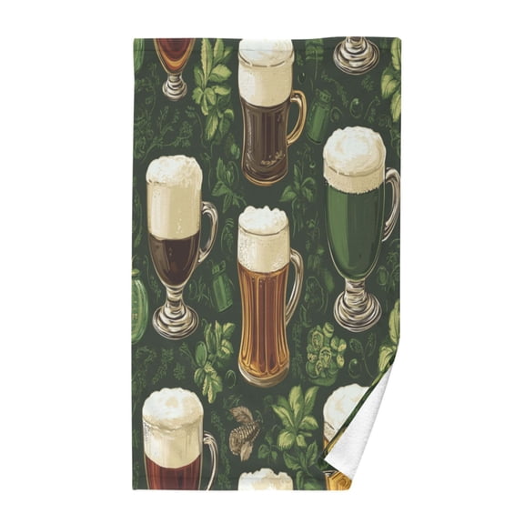 Wobogo Beer Pattern with St Patricks Face Towel Soft Breathable Cotton Towel Set for Bathroom Kitchen Hotel Spa Gift Decor