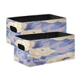 thumbnail image 1 of Wobogo Beige Peony Decorative Folding Storage Basket Set of 2 for Desktop Bedroom Living Room Dressing Table, 1 of 6