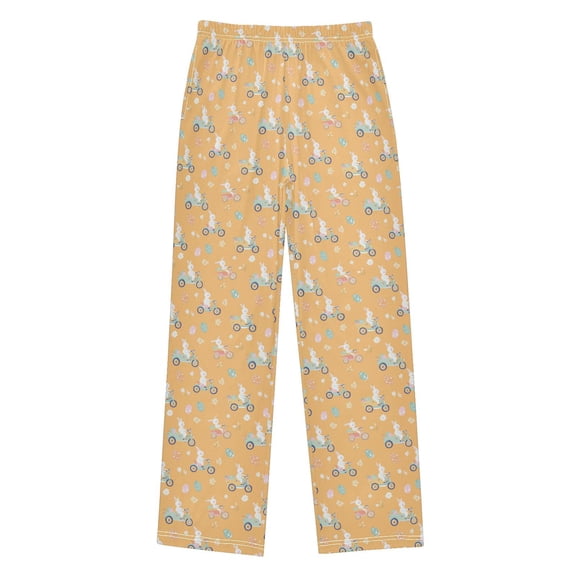 Wobogo Bicycle Bunny Long Pajama Pants Bottoms Soft Sleepwear with Pockets