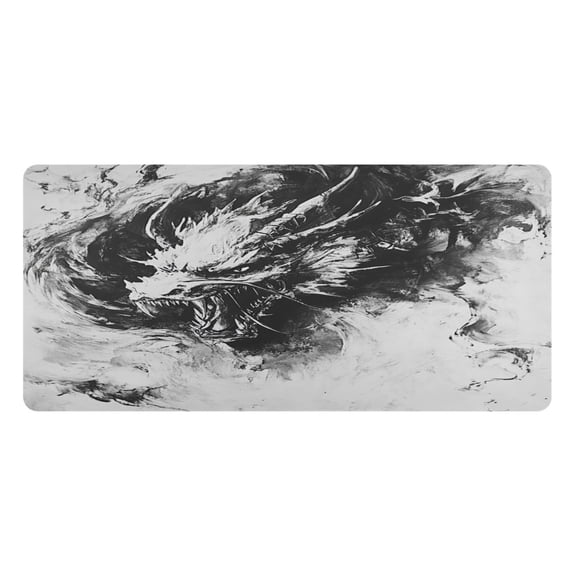 Wobogo Black Dragons Gaming Mouse Pad Non-slip Leather Desk Mat Water Resist Keyboard Pad for Gamer Office 16.5×35.4in