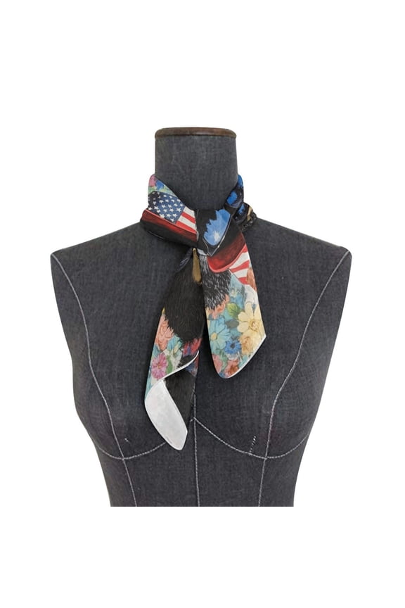 Wobogo Black Teddy Bear Square Scarf 23.62 x 23.62 In Lightweight Polyester Silk-Feel Neck Scarf for Women Fashion Head Scarf Hair Wrap Bandana