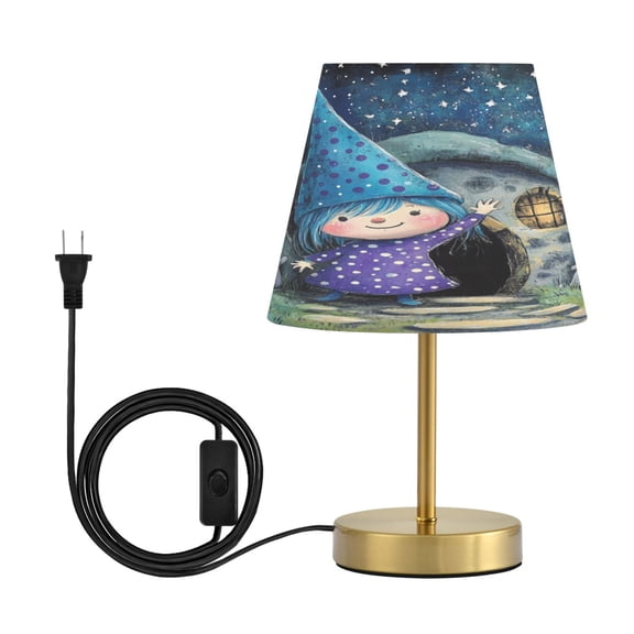 Wobogo The Blue Fairy Table Lamps Three-channel Adjustable Lighted Antique Brass Metal Base Simple Modern Style for Bedroom Nightstands Living Room and Office