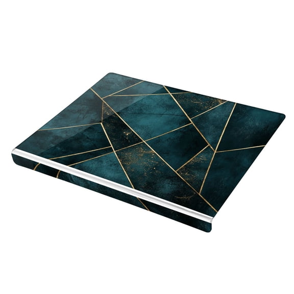 Wobogo Blue Gold Foil Pattern Acrylic Cutting Board with Counter Lip 16.5"x13.4 Perfect for Bread Meat Veggies & More Great Kitchen Essential Gadgets & Decor