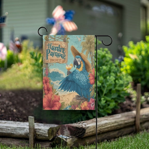 Wobogo Blue Macaw Garden Flag 12×18 Inch Double Sided For Outdoor Yard Decoration