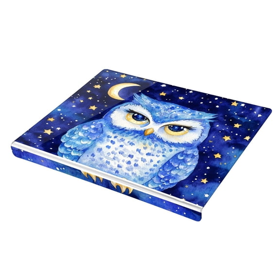Wobogo Blue Starry Owl Acrylic Cutting Board with Counter Lip 16.5"x13.4 Perfect for Bread Meat Veggies & More Great Kitchen Essential Gadgets & Decor
