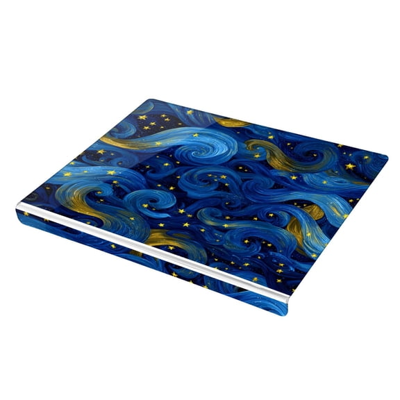 Wobogo Blue Swirled Waves Acrylic Cutting Board with Counter Lip 16.5"x13.4 Perfect for Bread Meat Veggies & More Great Kitchen Essential Gadgets & Decor