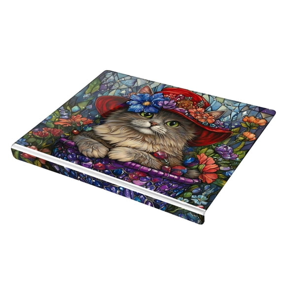 Wobogo Bonneted Kitty Acrylic Cutting Board with Counter Lip 16.5"x13.4 Perfect for Bread Meat Veggies & More Great Kitchen Essential Gadgets & Decor