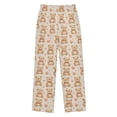 thumbnail image 1 of Wobogo Brown Heart Teddy Bear Long Pajama Pants Bottoms Soft Sleepwear with Pockets, 1 of 9