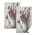 thumbnail image 1 of Wobogo Burgundy Roses 100% Cotton Towel 2 Pieces Set Super Soft and Highly Absorbent Suitable for Bathroom Gym Travel Camping Pool, 1 of 8