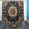 thumbnail image 1 of Wobogo Carpet Patterns Bathroom Shower Curtain Set with Floor Mat and Hooks Ultra Waterproof Visible Slider Beads, 1 of 7