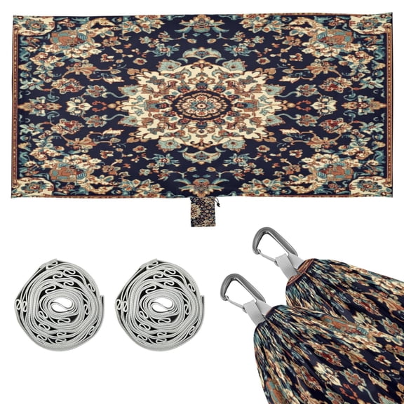 Wobogo Carpet Patterns Camping Hammocks 330 lb Capacity with Tree Straps and Hanging Pockets for Outside Hiking Beach Backpack Travel